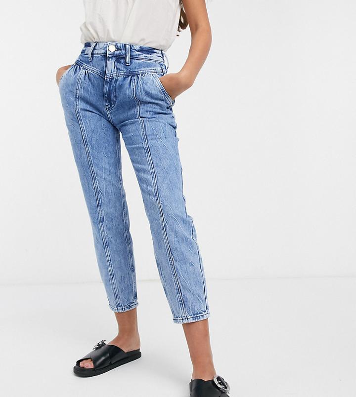 River Island Petite Mom Jean In Blue Wash