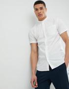 Selected Homme Short Sleeve Grandad Collar Shirt - White