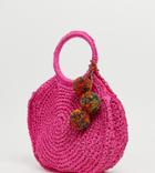 Aldo Yireng Bright Pink Circle Grab Bag With Tassel Detail - Pink