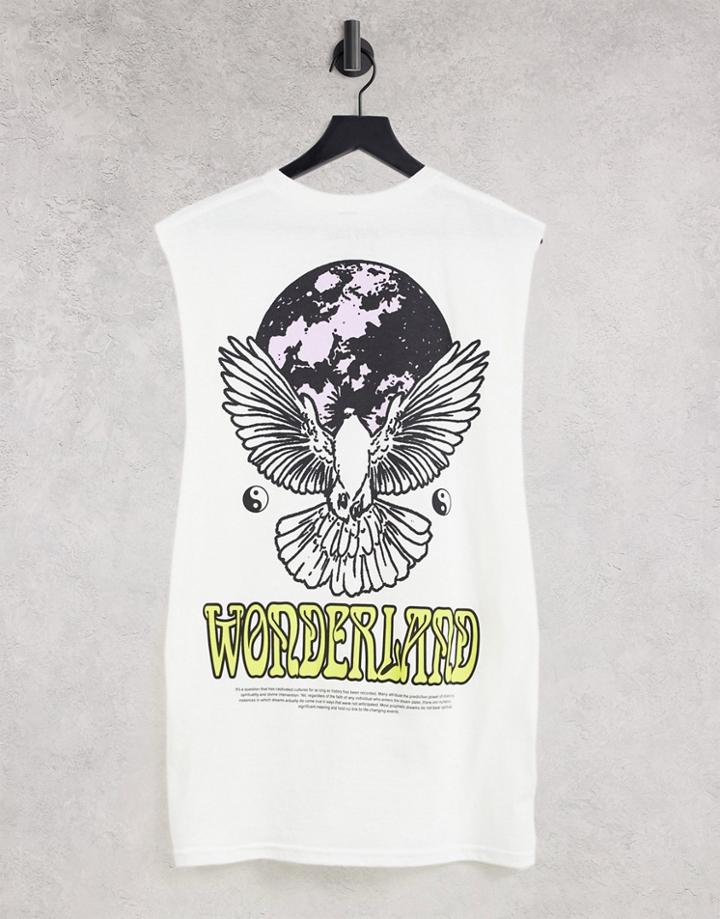 Hnr Ldn Wonderland Backprint Sleeveless T-shirt-white