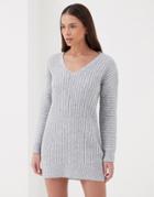 4th & Reckless Knitted Dress In Gray