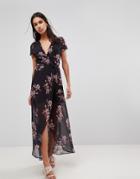 Hope & Ivy Floral Maxi Dress - Black