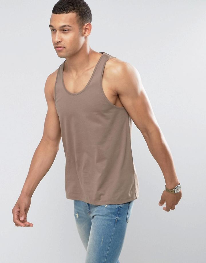 Asos Tank In Brown - Brown