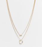 Asos Design Curve Twisted Nugget Bead And Hoop Multirow Necklace In Gold