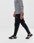 Original Penguin Icon Logo Cuffed Joggers Slim Fit In Black - Black