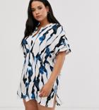 I.scenery Printed Oversized Tunic Dress - Multi