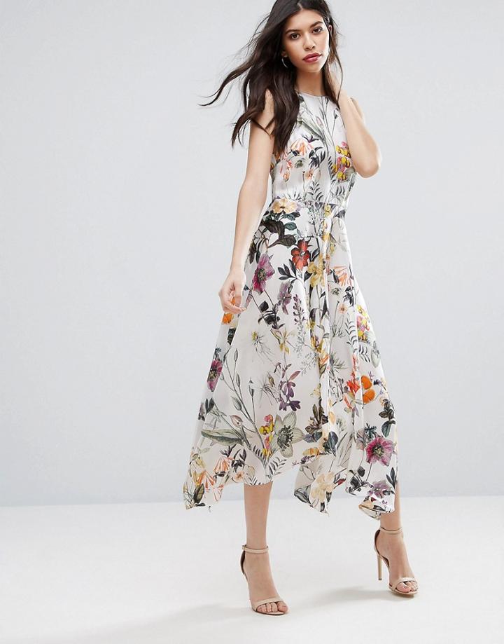 Talulah Into You Floral Flare Midi Dress - Multi