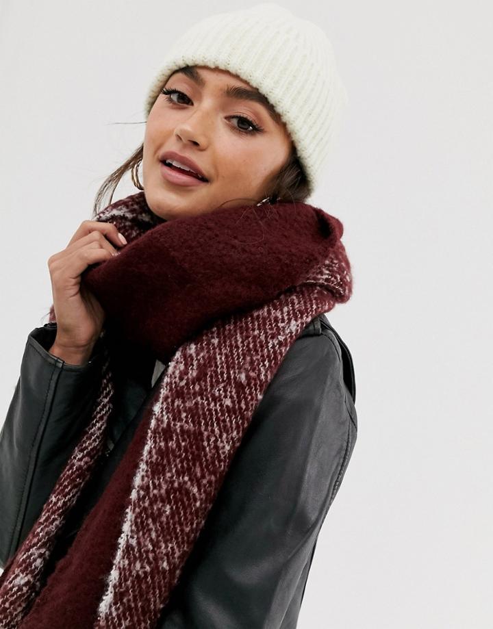 Asos Design Fluffy Fisherman Beanie - White