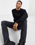 Polo Ralph Lauren Merino Wool Crewneck Sweater In Black With Pony Logo