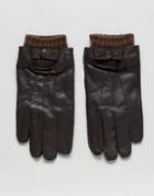 Boardmans Cuff Leather Gloves - Black