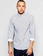 Dickens And Browne Poplin Geometric Print Shirt - White