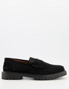 H By Hudson Radcliff Chunky Loafers In Black Suede