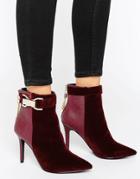 Forever Unique Thelma Chain Heeled Boot - Red