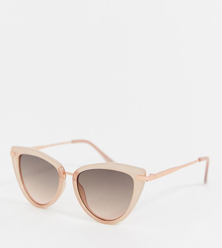 Aldo Cateye Sunglasses With Metal Frame In Beige - Beige