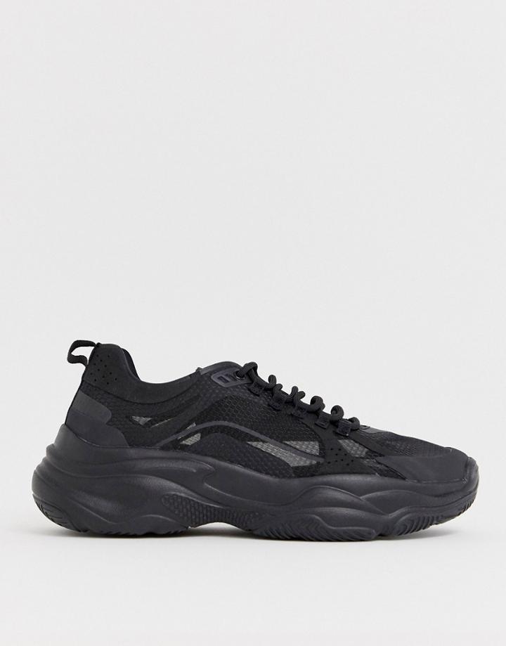 Bershka Sneaker With Transparent Upper In Black - Black