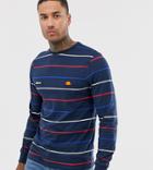 Ellesse Lalloro Striped Long Sleeve Top In Navy Exclusive At Asos
