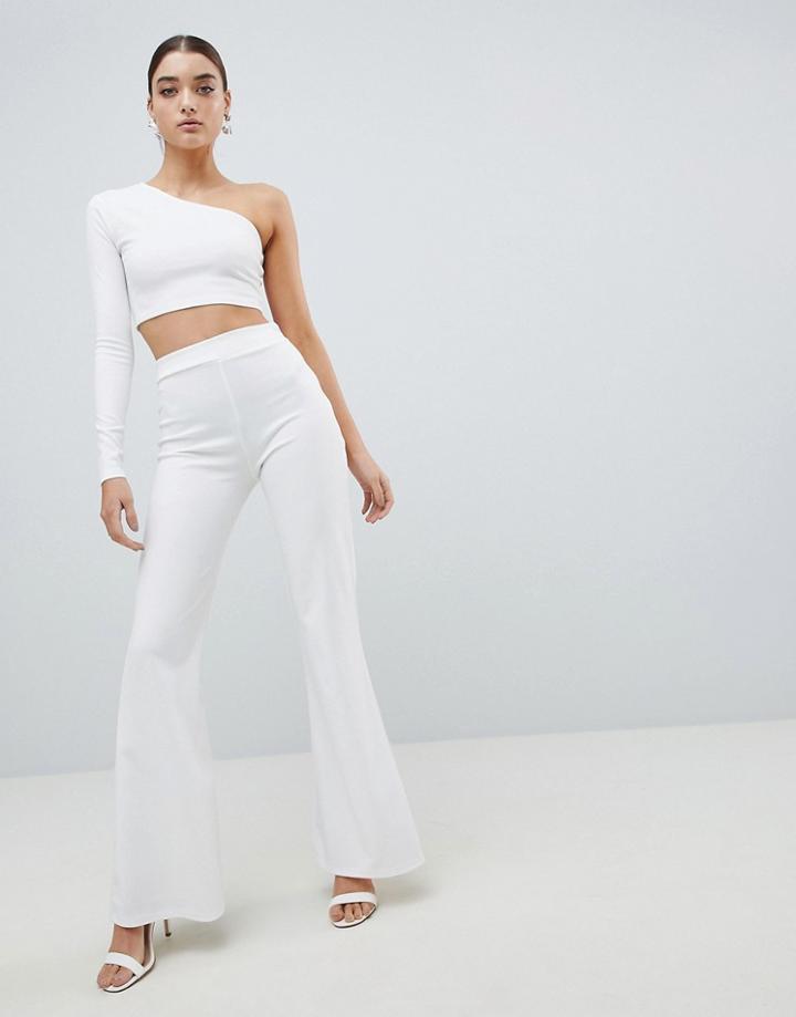Club L Flared Scuba Pants - White