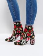 Asos Rebeka Jacquard Ankle Boots - Multi
