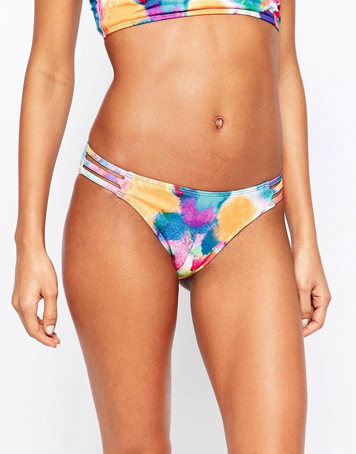 Jaded London Watercolour Cut Out Bikini Bottoms - Watercolour