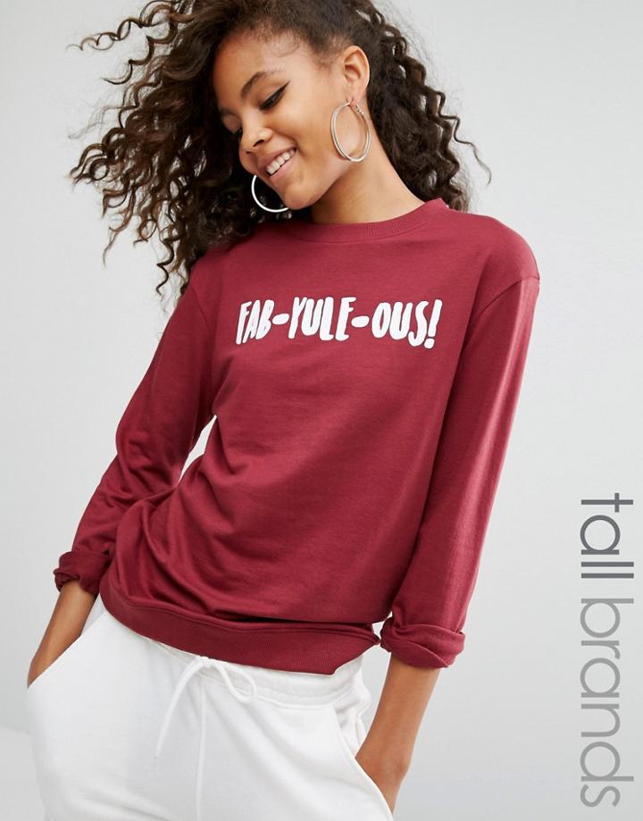 Daisy Street Tall Holidays Fab-yule-ous Sweater - Red