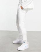 Asos Design Smart Tapered Cropped Pants In White High Shine - Part Of A Set