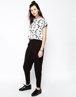 Monki Peg Leg Pants - Black