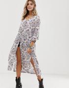 En Creme Floral Maxi Kimono - Multi