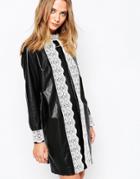 Gat Rimon Okky Black Leather Look Dress In Black - Black