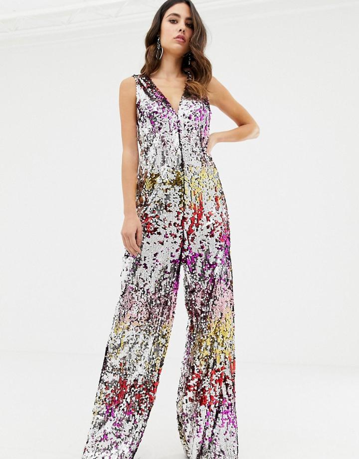 Tfnc Rainbow Sequin Relaxed Jumpsuit - Multi