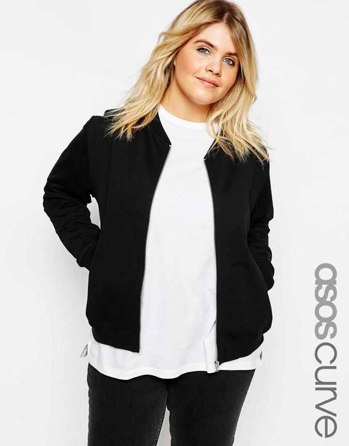 Asos Curve Ultimate Bomber Jacket - Black