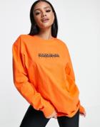 Napapijri Box Long Sleeve T-shirt In Orange