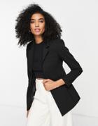 Vero Moda Tailored Waisted Blazer With Zip Front In Black