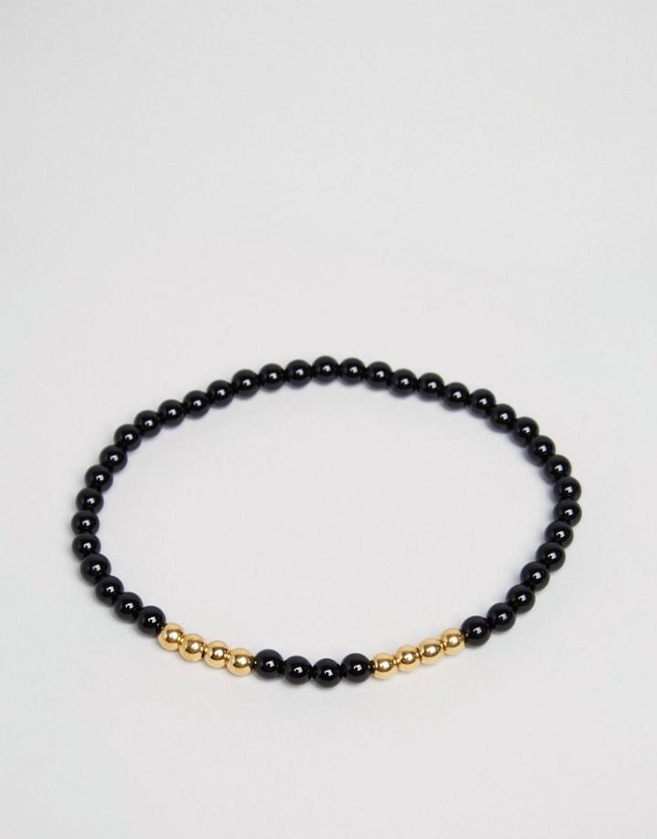Mister Vellum Onyx Beaded Bracelet - Black