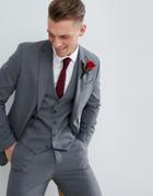 New Look Wedding Skinny Fit Suit Jacket In Mid Grey - Black