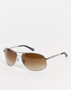 Rayban 0rb3387 Aviator Sunglasses-brown