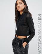 One Day Tall Contrast Mesh Sweat Top - Black
