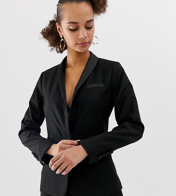 New Look Tux Blazer In Black - Black