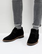 New Look Faux Suede Desert Boots In Black - Black