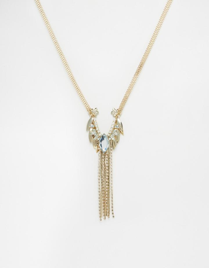 Oasis Leaf Multichain Tassel Necklace - Multi