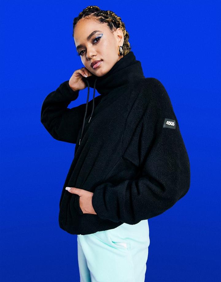 Asos 4505 Ski Fleece Ski Mid Layer Over The Head Fleece-black
