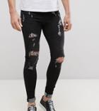 Blend Flurry Extreme Skinny Fit Jeans Rip And Repair - Black