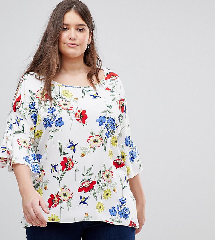 Koko Floral Bell Sleeve Blouse-multi