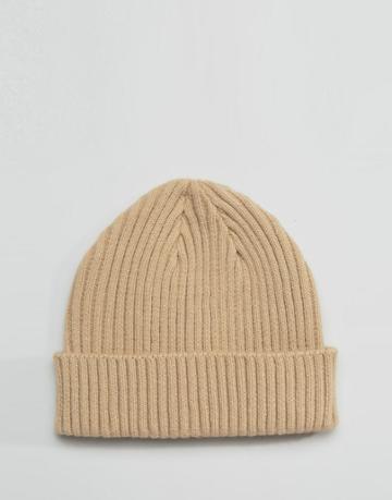 Gregorys Ribbed Beanie Stone - Beige