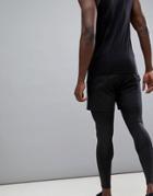 Asos 4505 Training Shorts In Mid Length In Black - Black