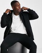 Topman Recycled Polyester Blend Full Zip Hoodie In Black - Part Of A Set