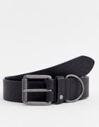 River Island Belt With Double Buckle In Black - Black