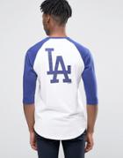 New Era La Dodgers Athletics 3/4 Sleeve Raglan T-shirt - White