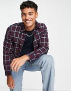 Selected Homme Organic Cotton Check Shirt In Burgundy-red