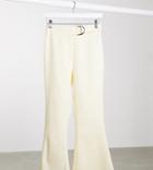 4th & Reckless Petite Exclusive Tailored Pant With Belt In Cream-white