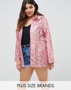 Brave Soul Plus Cactus Trench - Pink
